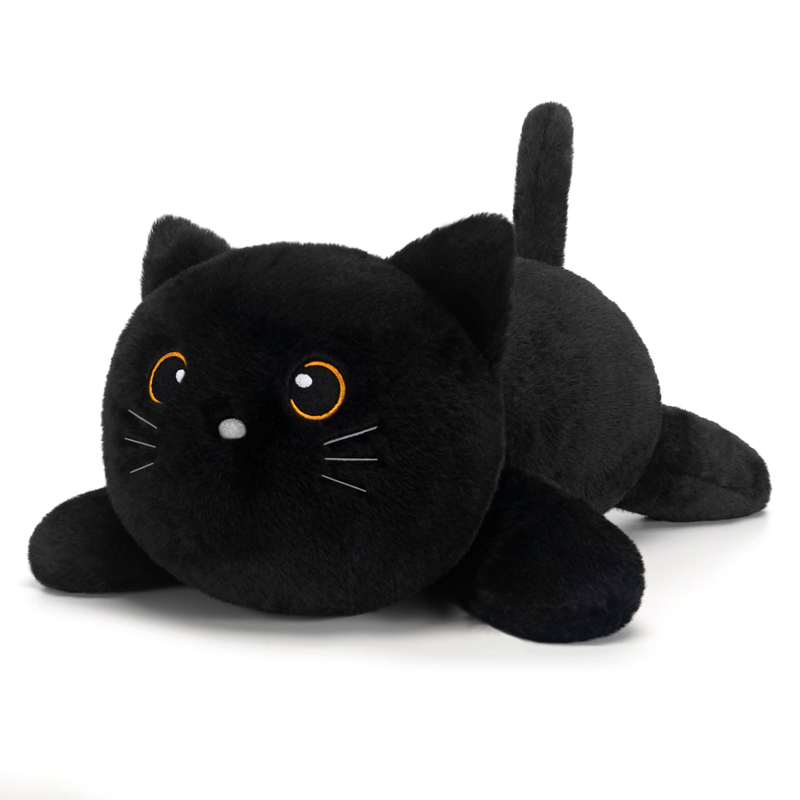 SQEQE weighted cat stuffed animal isolated in a low resting product view on a plain background