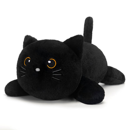 SQEQE weighted cat stuffed animal isolated in a low resting product view on a plain background