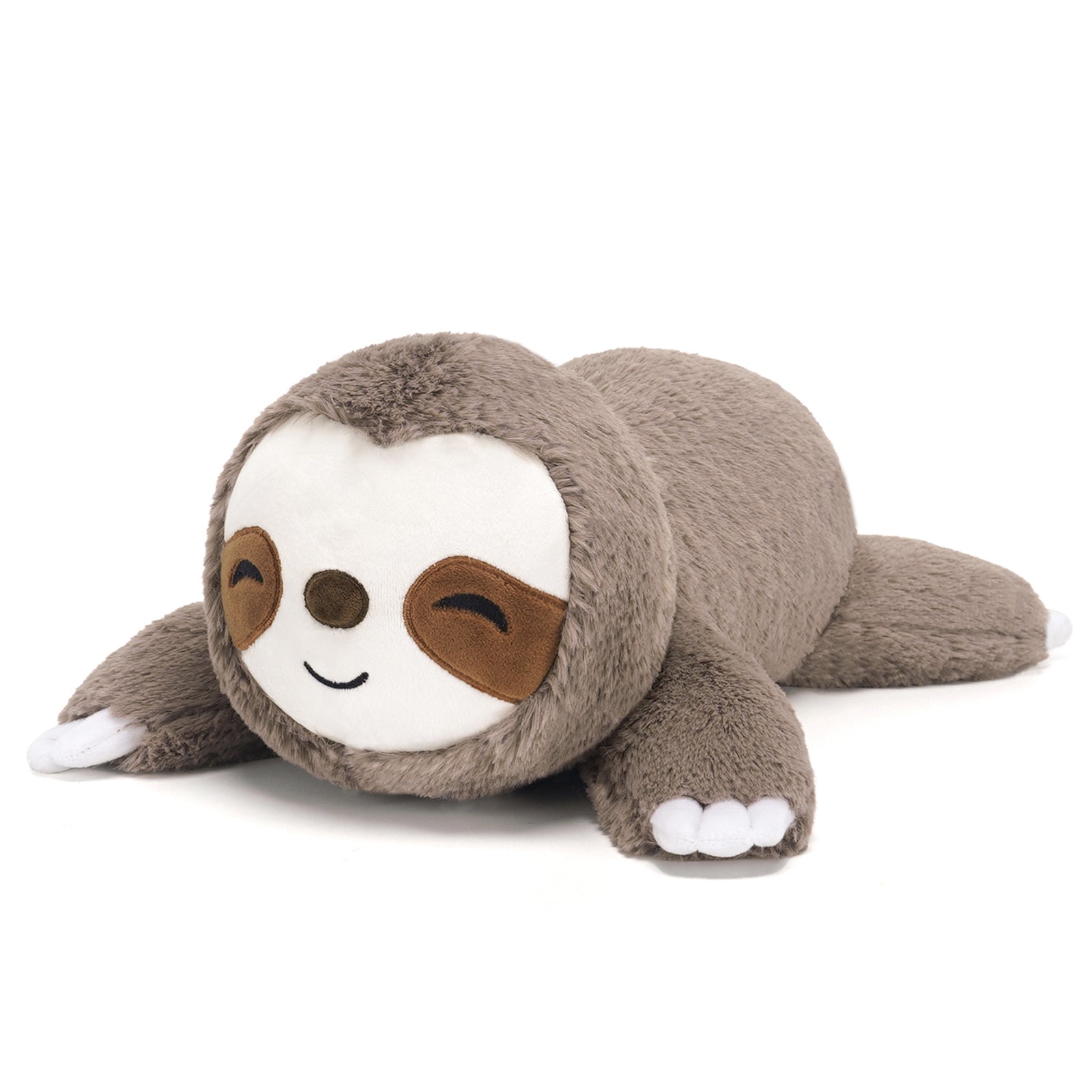 SQEQE weighted sloth stuffed animal isolated in a low resting product view on a plain background
