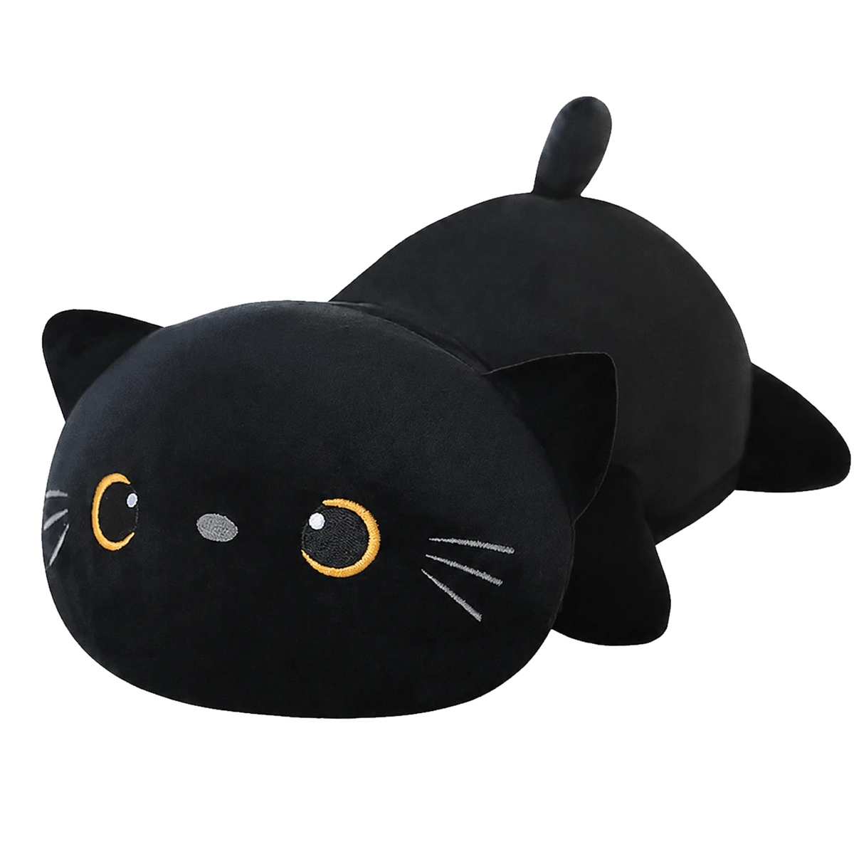 SQEQE black cat plush toy presented individually on a transparent background