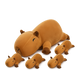 SQEQE capybara plush family set with one parent stuffed animal and four baby capybaras