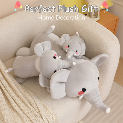 SQEQE weighted elephant stuffed animal arranged as home decor in multiple sizes