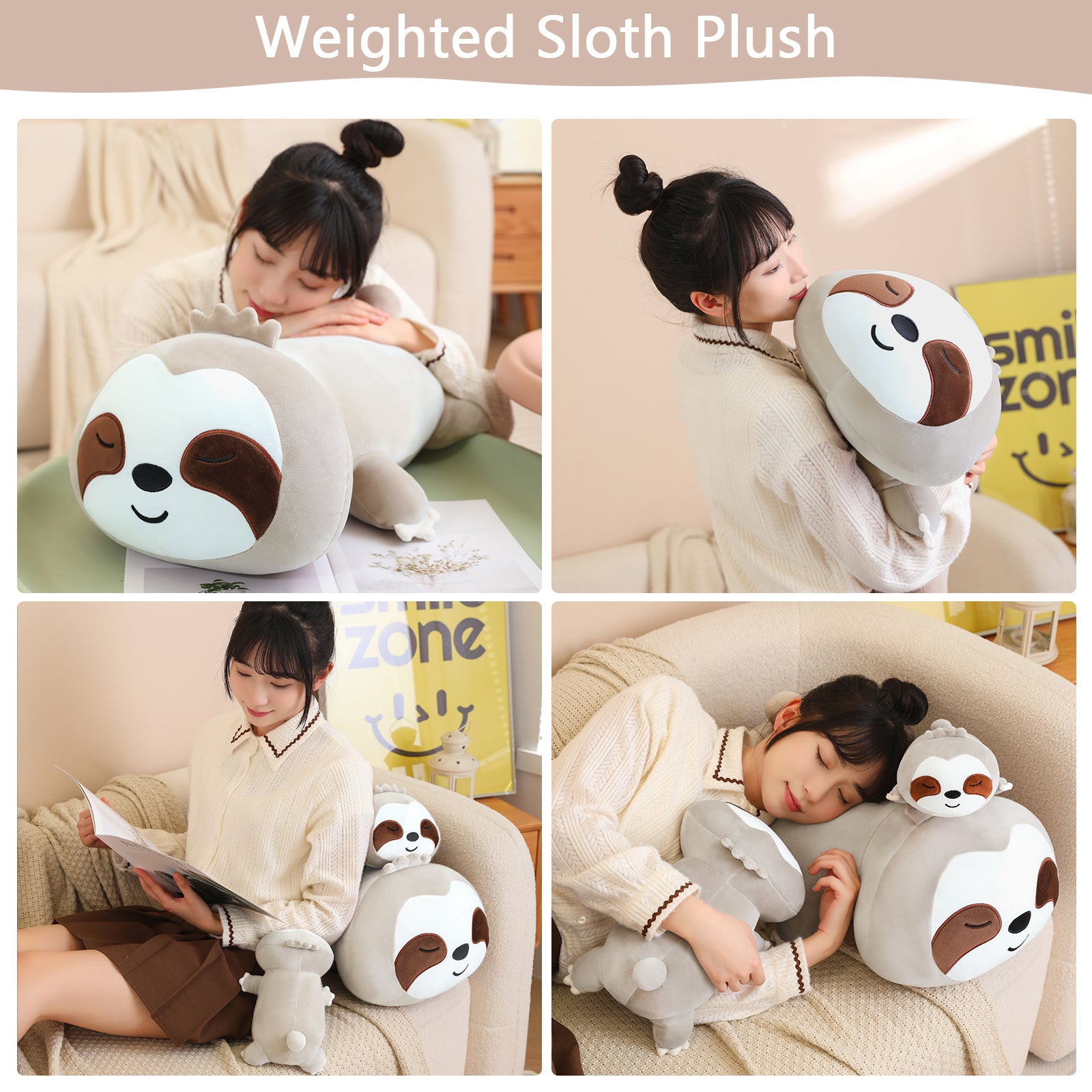 SQEQE Weighted Sloth Plush