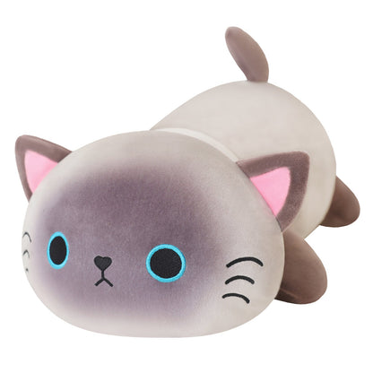 SQEQE weighted cat stuffed animal shown as a second isolated cat plush design