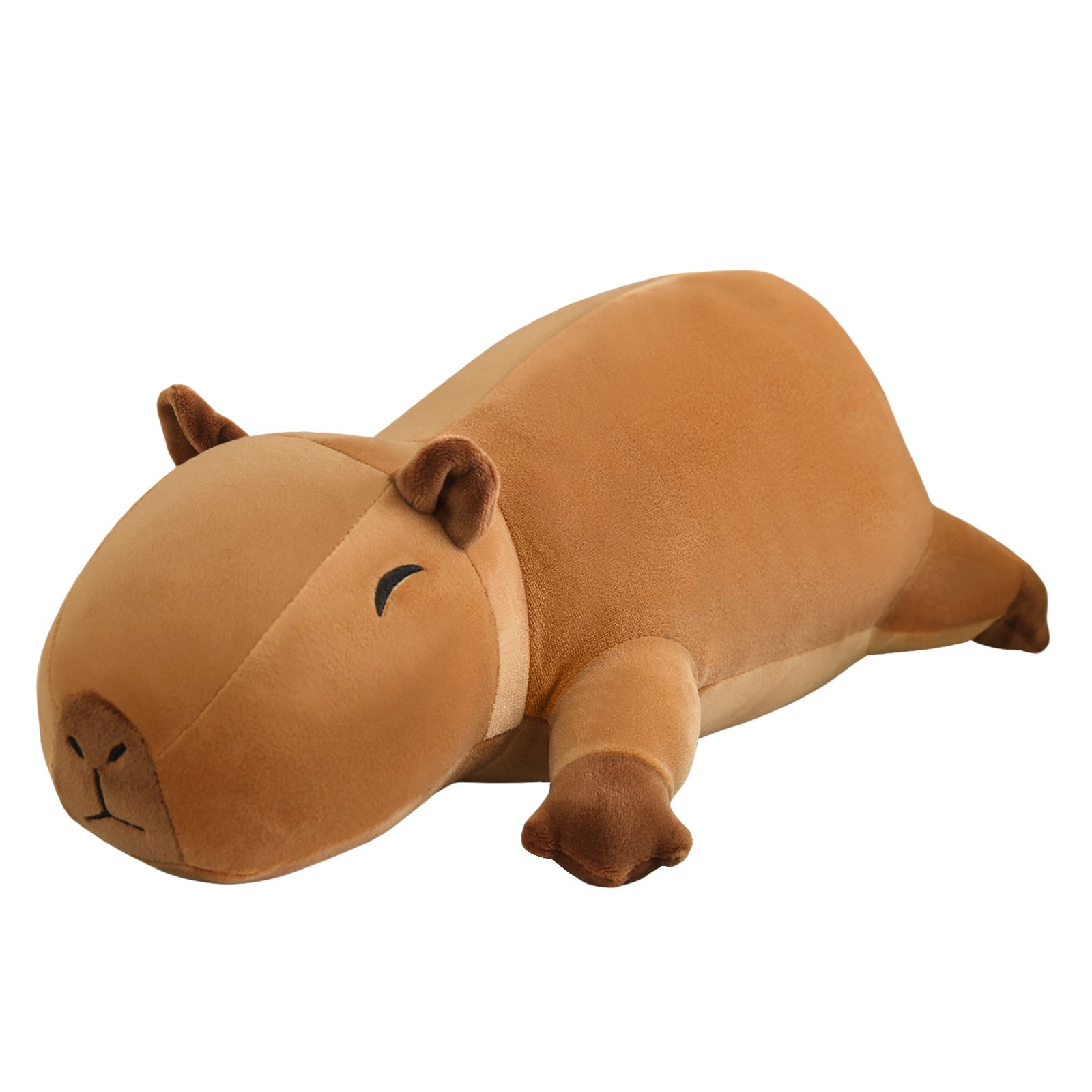 SQEQE capybara stuffed animal isolated on a plain background in a full product view
