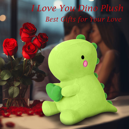 SQEQE dinosaur plush pillow displayed in a romantic themed product setting