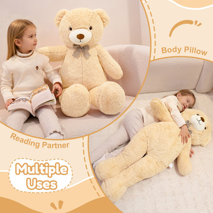 SQEQE giant teddy bear stuffed animal used for reading and resting in bedroom scenes