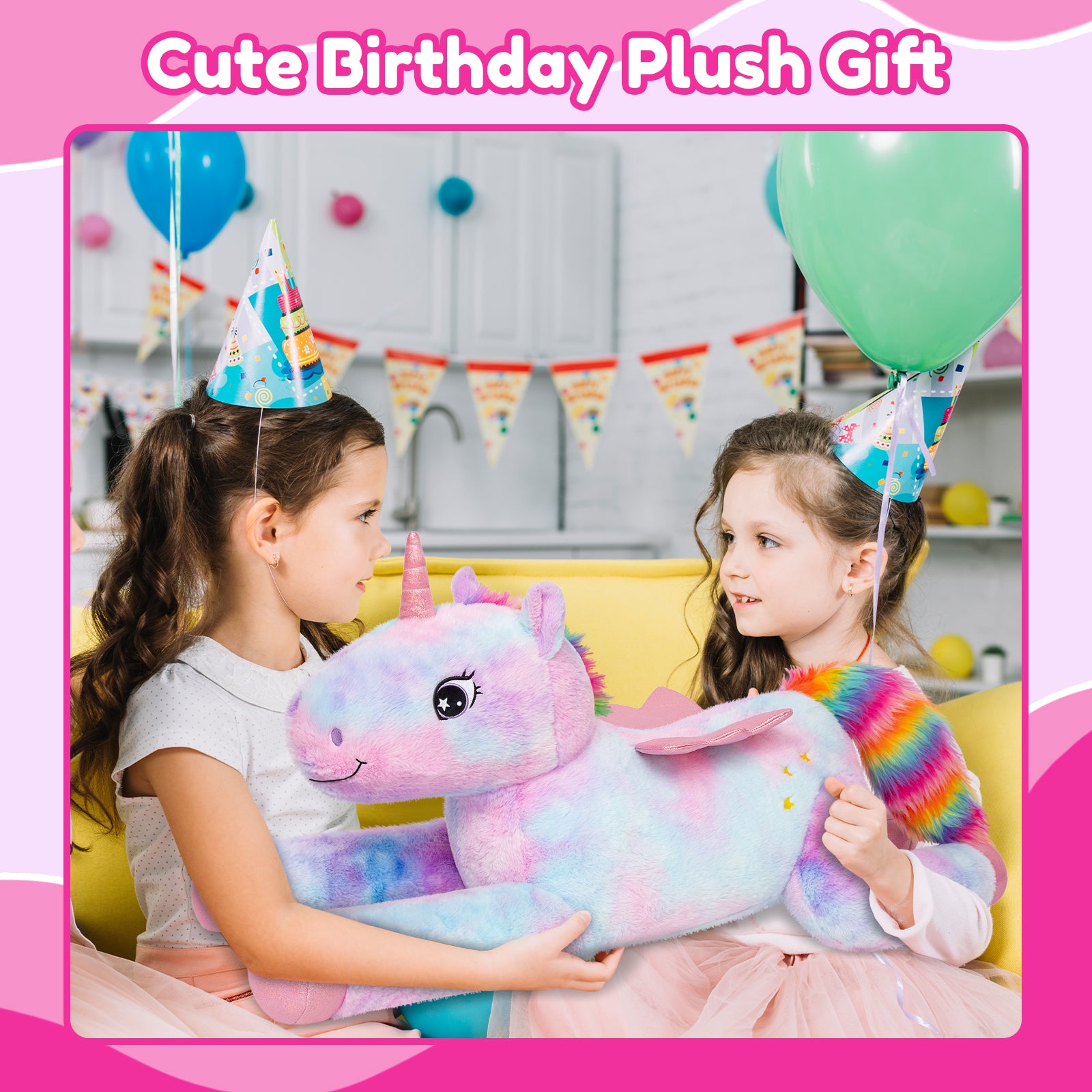 SQEQE giant unicorn plush pillow shared during a Christmas gift moment