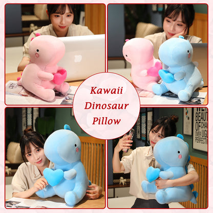 SQEQE dinosaur plush pillow displayed across home and reading lifestyle scenes
