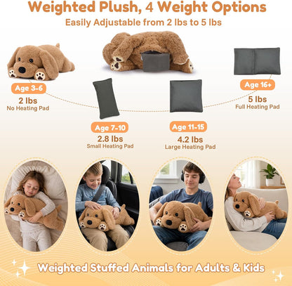 SQEQE Labrador weighted stuffed animal - four adjustable weight settings and removable insert