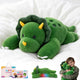 SQEQE Triceratops weighted stuffed animal - main product image with gift packaging