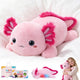 SQEQE Axolotl weighted stuffed animal - main product image with gift packaging