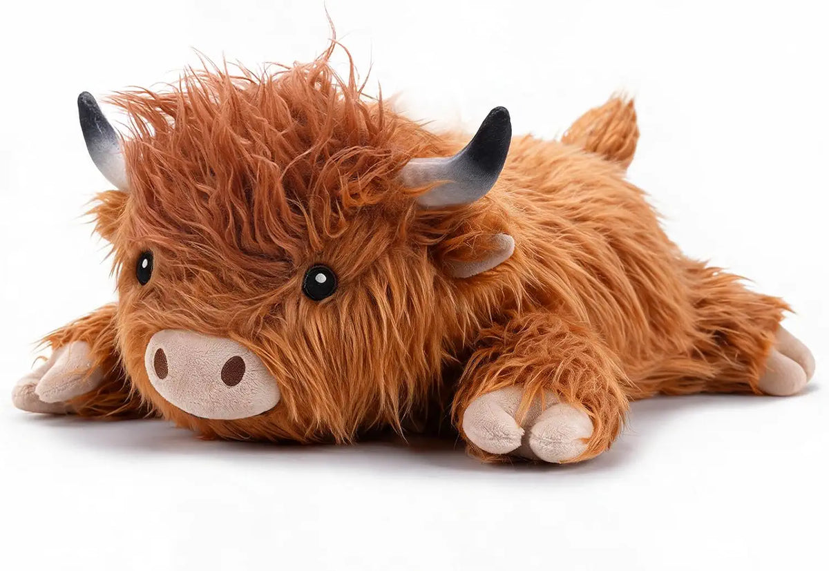SQEQE Highland Cow Weighted Stuffed Animal — front view