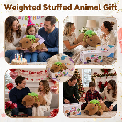 SQEQE Capybara weighted stuffed animal - gift occasions with gift box and bag