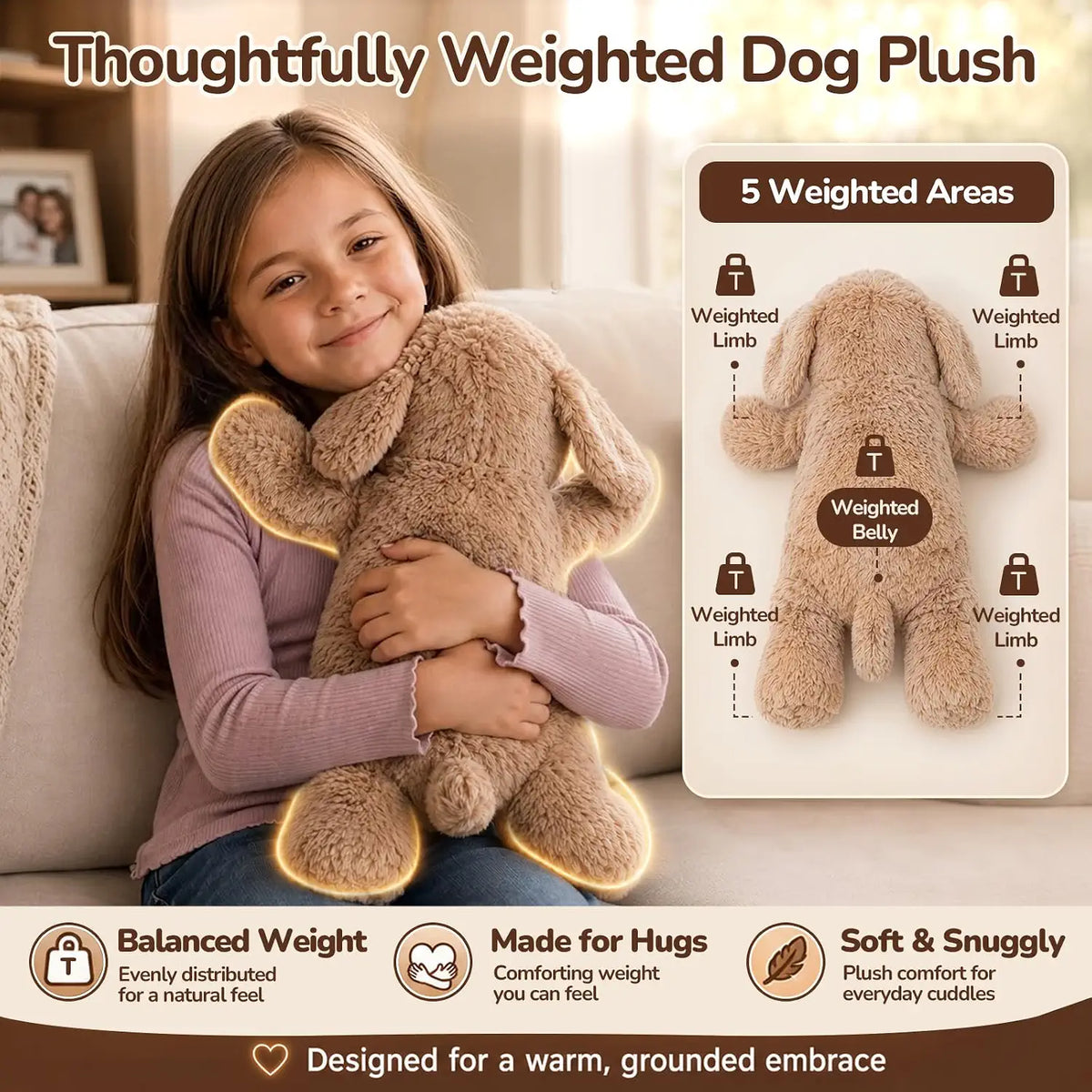 SQEQE Labrador Weighted Stuffed Animal — weighted areas