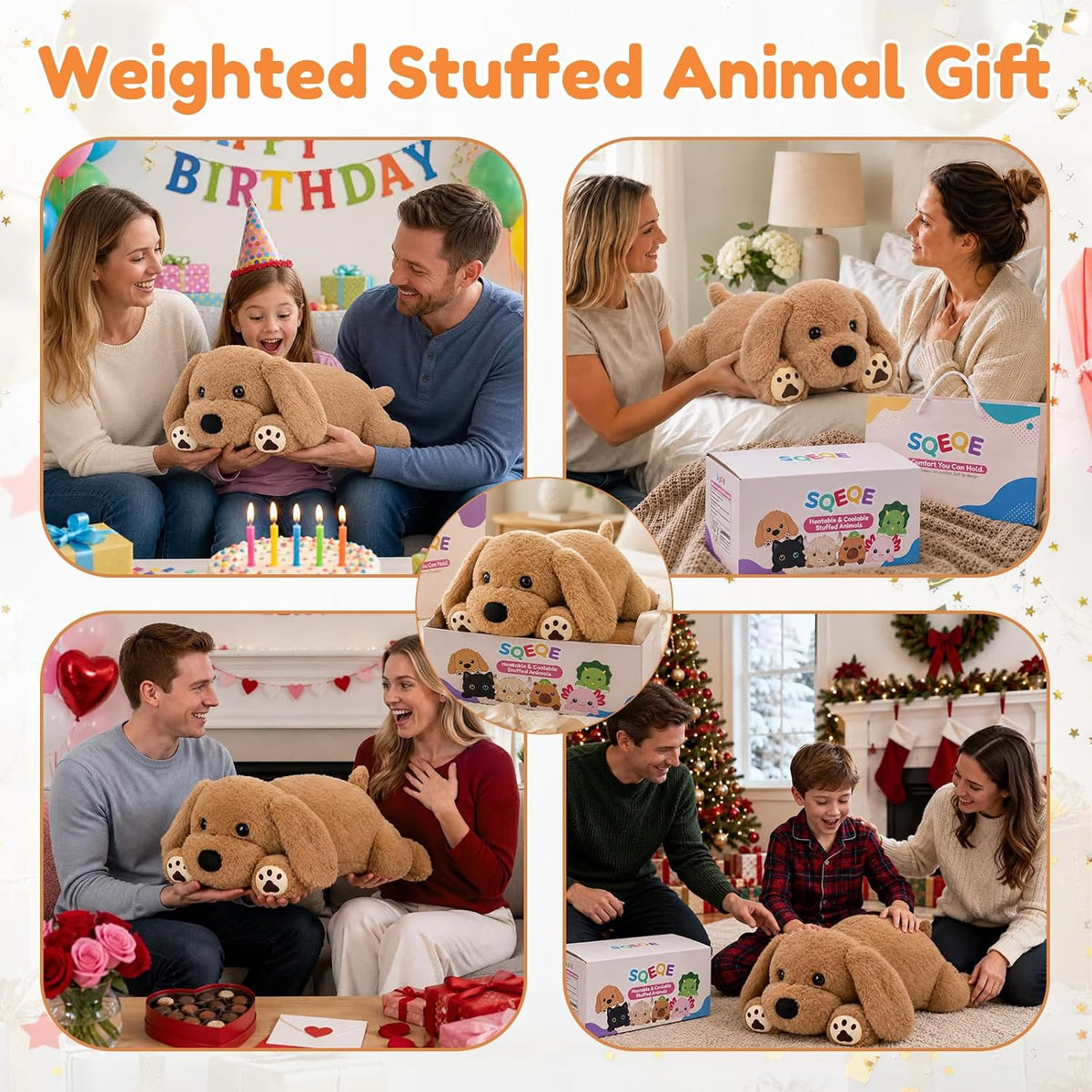SQEQE Labrador weighted stuffed animal - gift occasions with gift box and bag