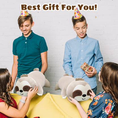 SQEQE sloth stuffed animal with babies shared by a child in a family gift setting