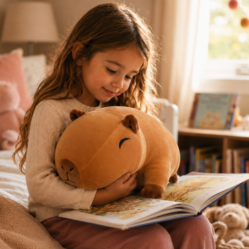 Brown capybara stuffed animal displayed alone in a full product view