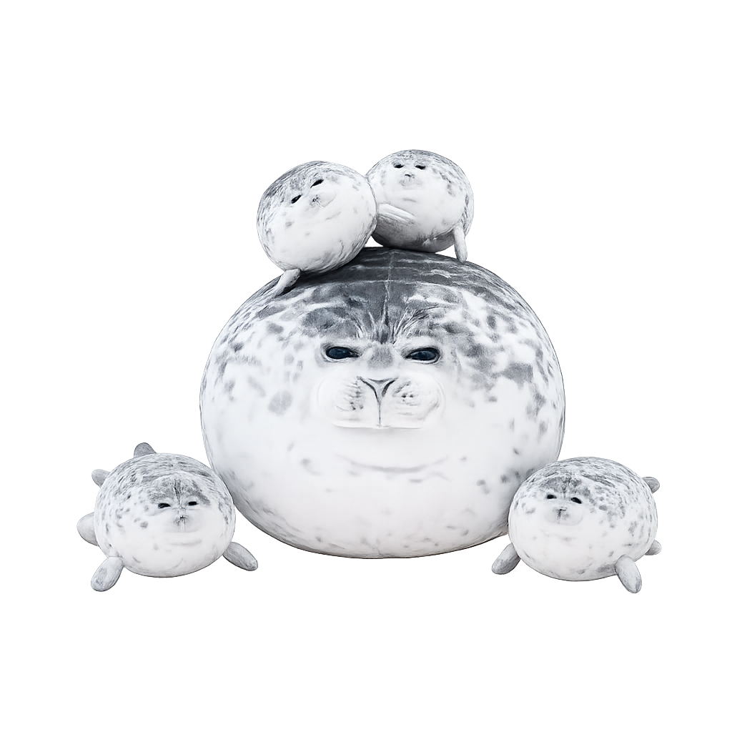 SQEQE Seal Plush Set 5-in-1 with Baby Seals, Soft Gift for Kids